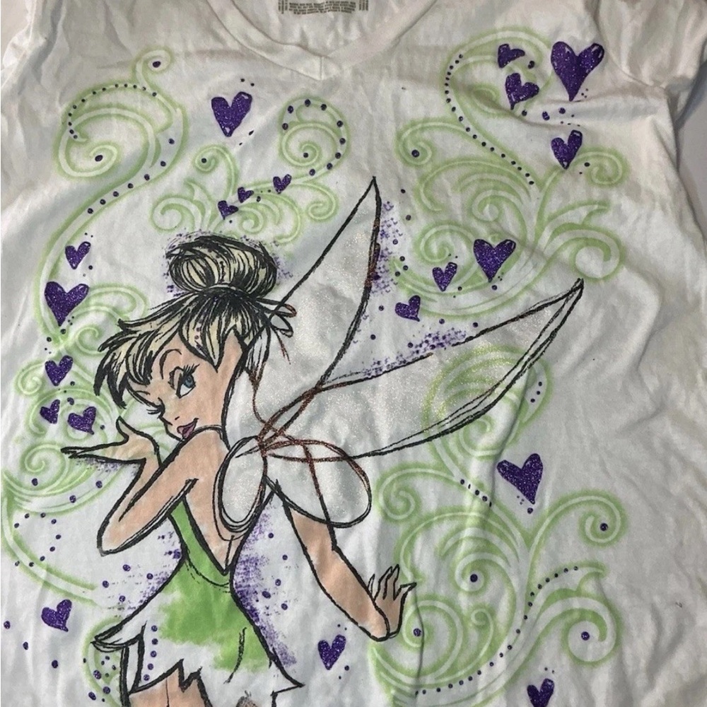 Disney Fairy Print ladies short sleeve Size L Tee - Tinkerbell